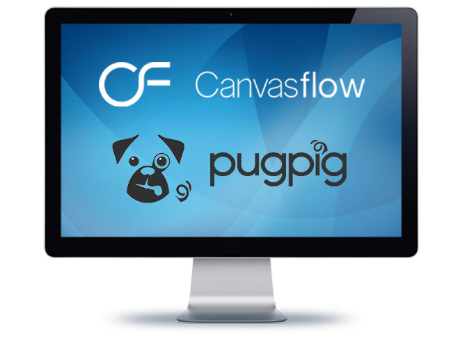 Canvasflow and Pugpig Logo